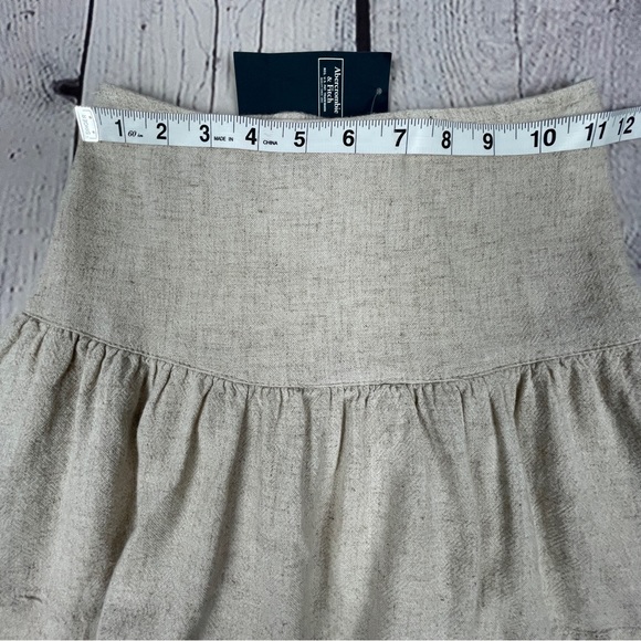 ABERCROMBIE & FITCH linen blend tiered mini skirt NWT, size XS - Picture 11 of 15
